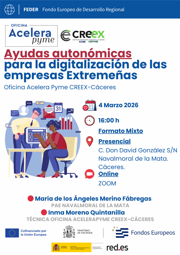La Oficina Acelera Pyme CREEX-Cáceres celebra en Navalmoral una jornada sobre ayudas autonómicas para la digitalización de las empresas