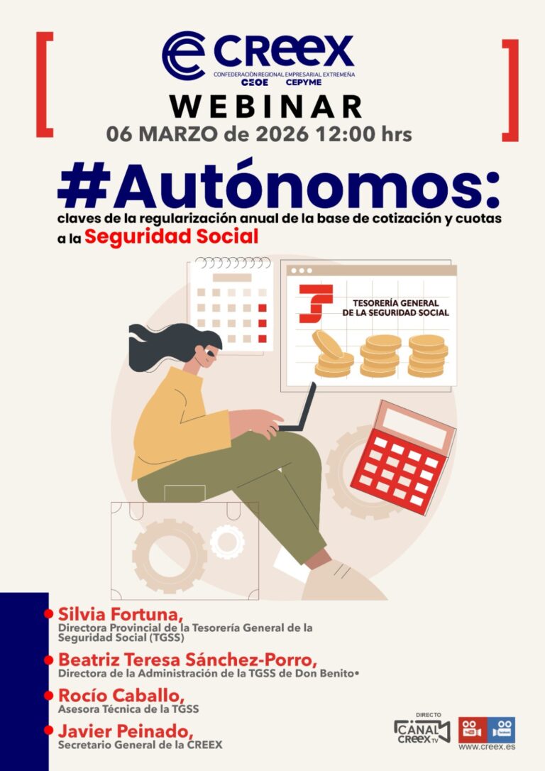 Webinar viernes, día 6: #Autónomos: claves de la regularización anual de la base de cotización y cuotas a la Seguridad Social